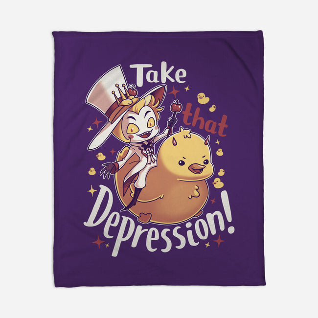 Take That Depression-None-Fleece-Blanket-Geekydog