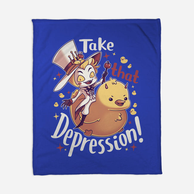 Take That Depression-None-Fleece-Blanket-Geekydog
