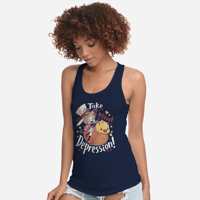 Take That Depression-Womens-Racerback-Tank-Geekydog