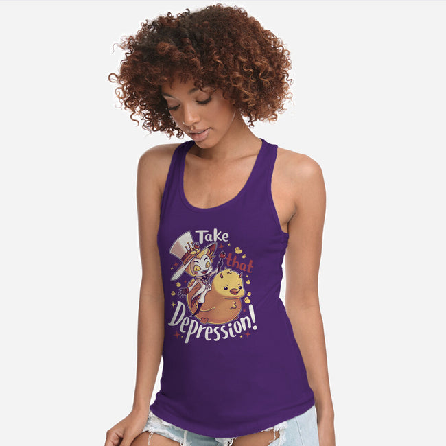 Take That Depression-Womens-Racerback-Tank-Geekydog