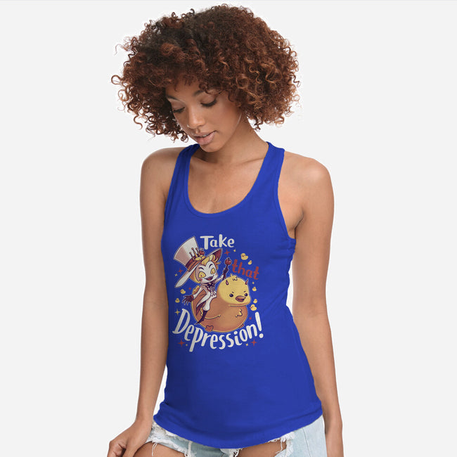 Take That Depression-Womens-Racerback-Tank-Geekydog