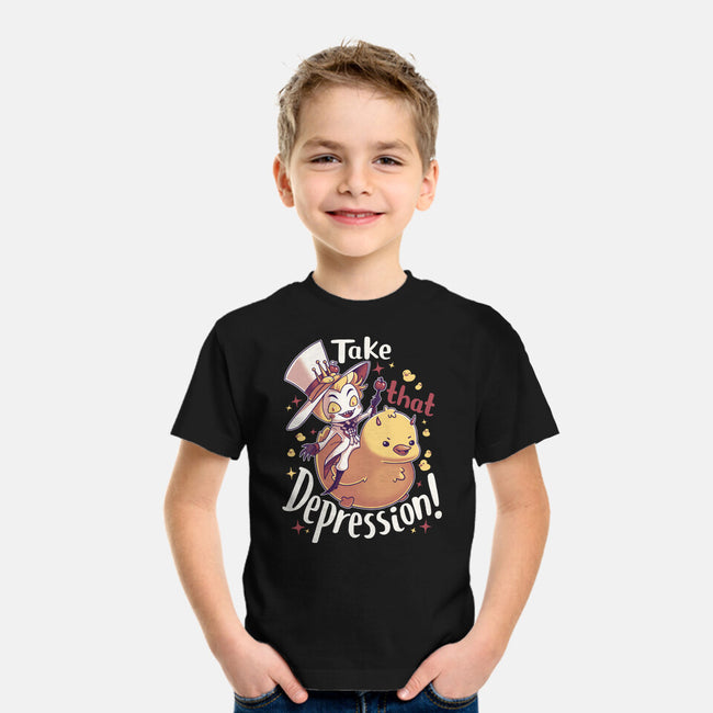 Take That Depression-Youth-Basic-Tee-Geekydog