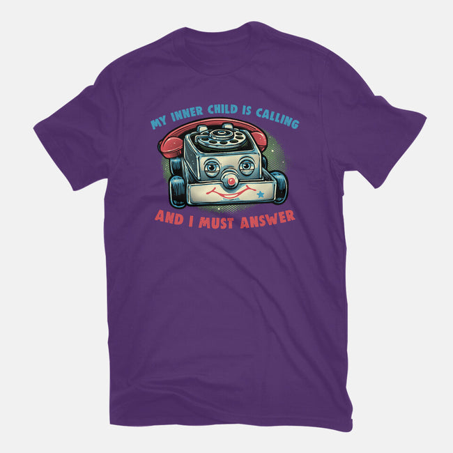 My Inner Child Is Calling-Womens-Basic-Tee-glitchygorilla