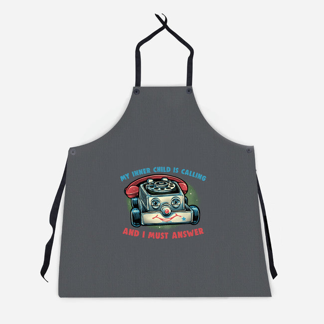 My Inner Child Is Calling-Unisex-Kitchen-Apron-glitchygorilla