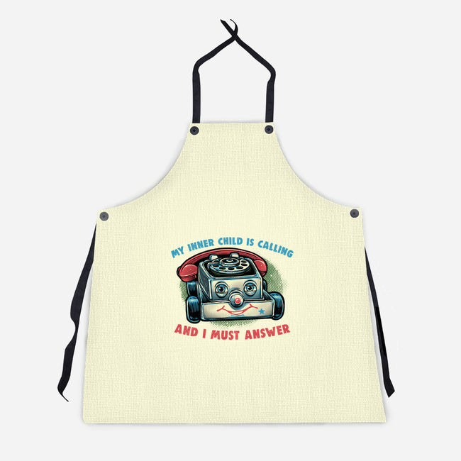 My Inner Child Is Calling-Unisex-Kitchen-Apron-glitchygorilla