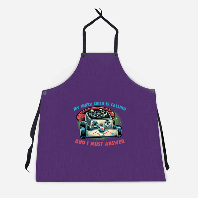 My Inner Child Is Calling-Unisex-Kitchen-Apron-glitchygorilla