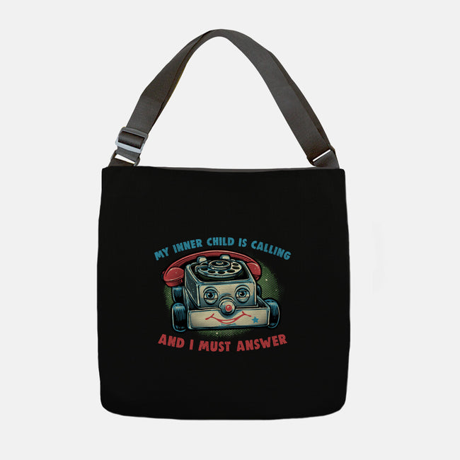 My Inner Child Is Calling-None-Adjustable Tote-Bag-glitchygorilla