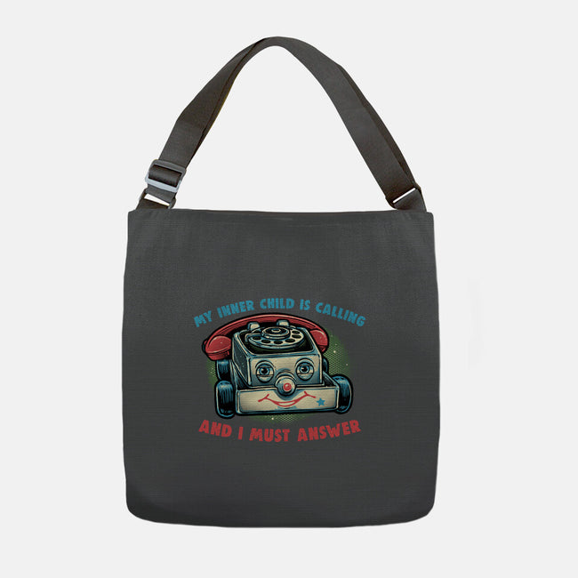 My Inner Child Is Calling-None-Adjustable Tote-Bag-glitchygorilla