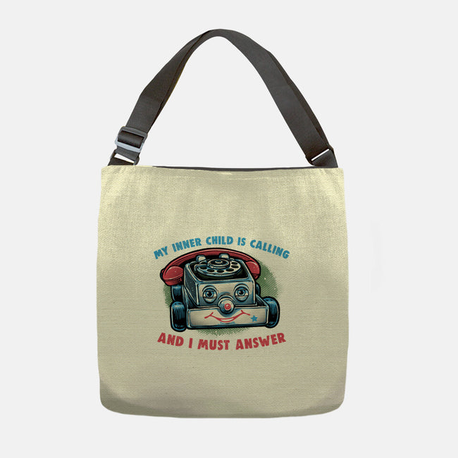 My Inner Child Is Calling-None-Adjustable Tote-Bag-glitchygorilla