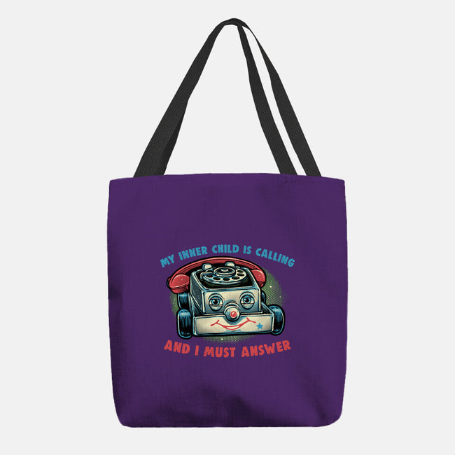My Inner Child Is Calling-None-Basic Tote-Bag-glitchygorilla