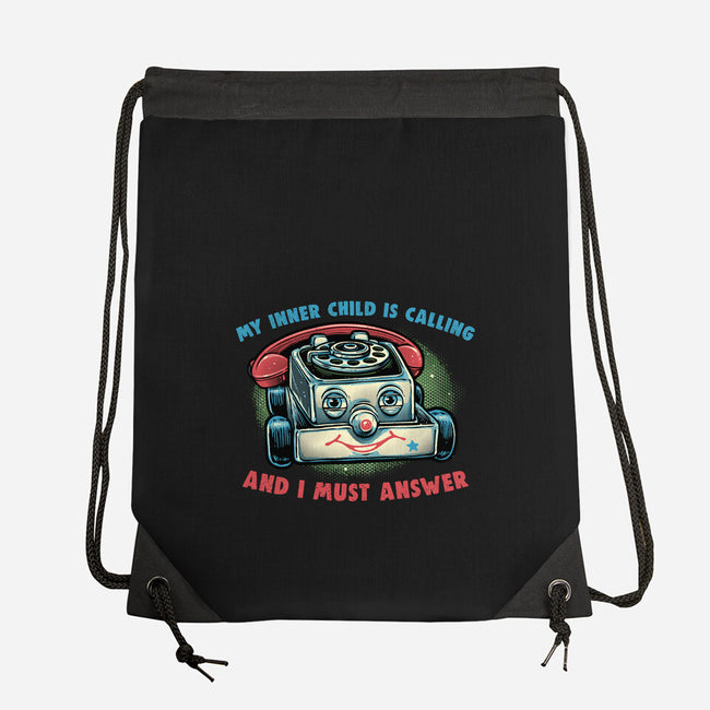 My Inner Child Is Calling-None-Drawstring-Bag-glitchygorilla