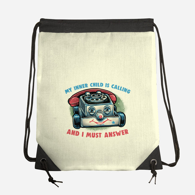 My Inner Child Is Calling-None-Drawstring-Bag-glitchygorilla