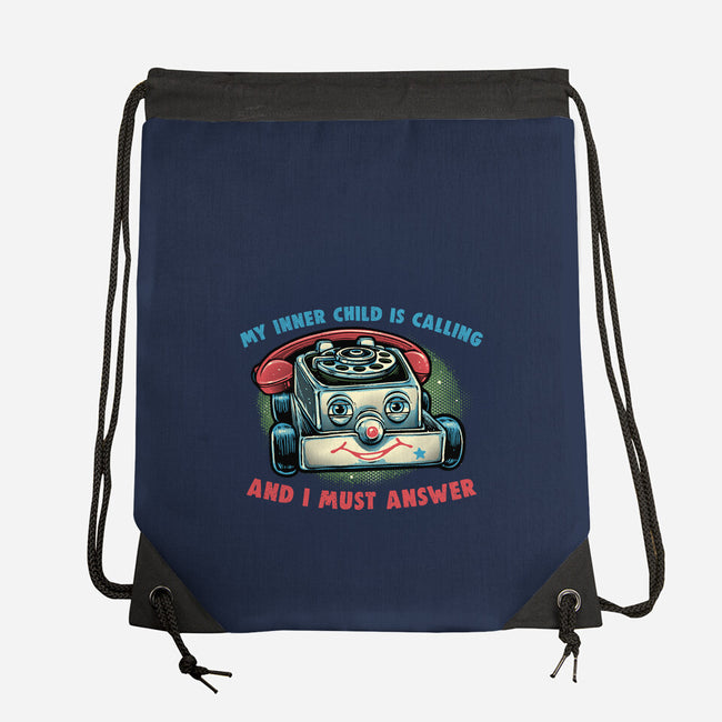 My Inner Child Is Calling-None-Drawstring-Bag-glitchygorilla