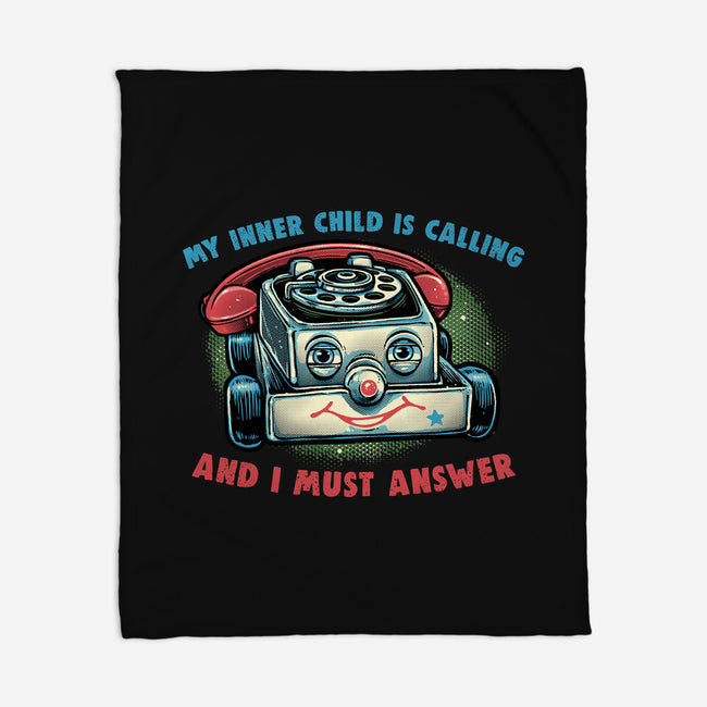 My Inner Child Is Calling-None-Fleece-Blanket-glitchygorilla