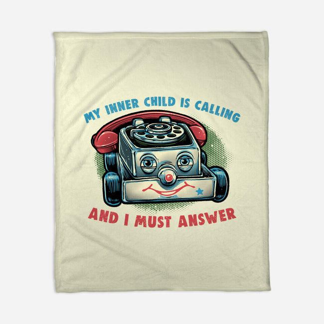 My Inner Child Is Calling-None-Fleece-Blanket-glitchygorilla