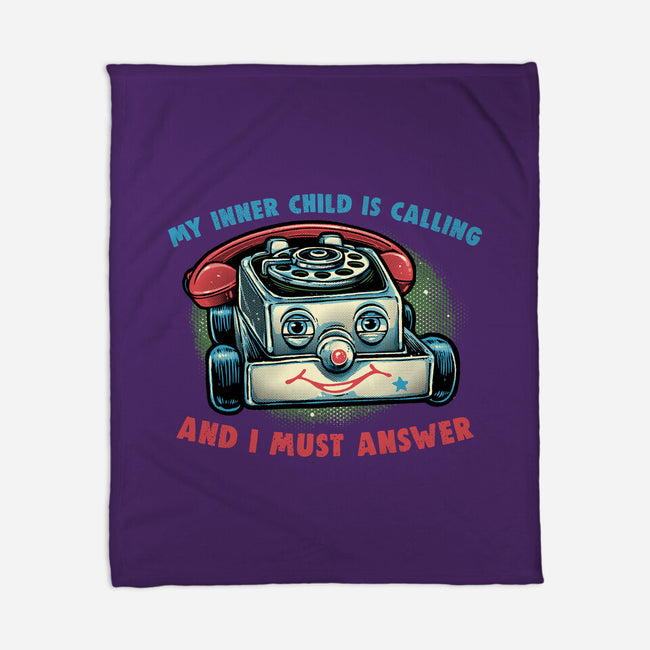 My Inner Child Is Calling-None-Fleece-Blanket-glitchygorilla