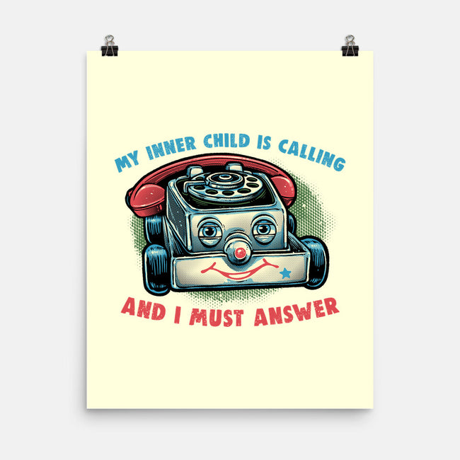 My Inner Child Is Calling-None-Matte-Poster-glitchygorilla