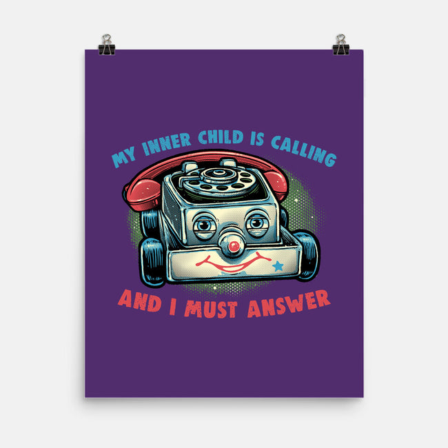 My Inner Child Is Calling-None-Matte-Poster-glitchygorilla