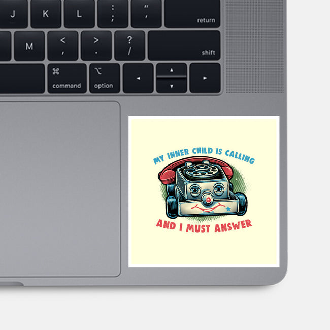 My Inner Child Is Calling-None-Glossy-Sticker-glitchygorilla