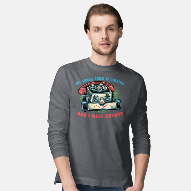 My Inner Child Is Calling-Mens-Long Sleeved-Tee-glitchygorilla
