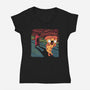 The Pizza Scream-Womens-V-Neck-Tee-tobefonseca