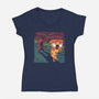 The Pizza Scream-Womens-V-Neck-Tee-tobefonseca