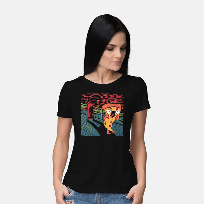 The Pizza Scream-Womens-Basic-Tee-tobefonseca