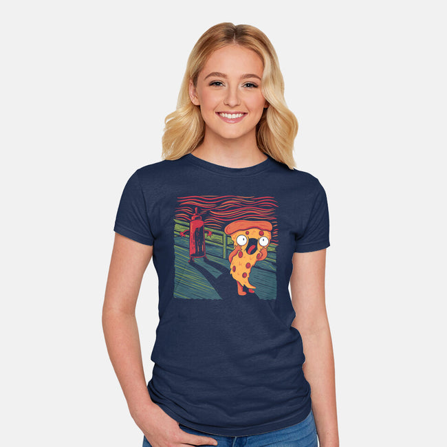 The Pizza Scream-Womens-Fitted-Tee-tobefonseca