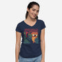 The Pizza Scream-Womens-V-Neck-Tee-tobefonseca