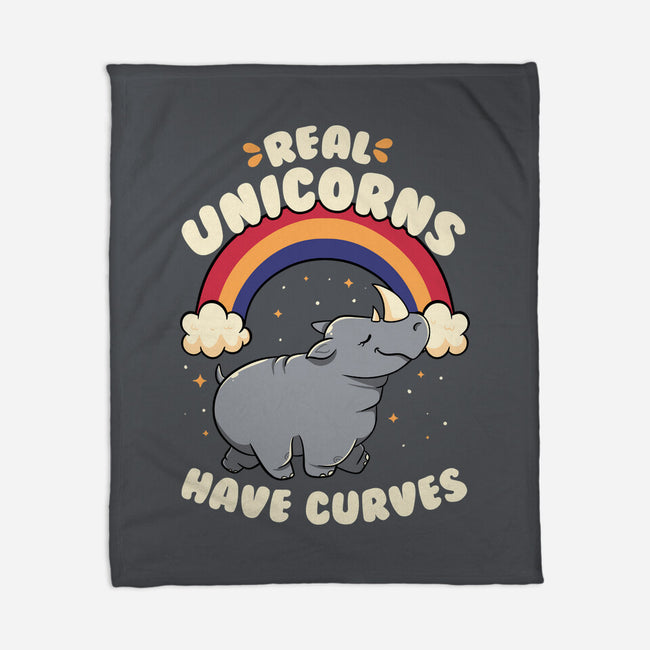 Real Unicorns Have Curves-None-Fleece-Blanket-tobefonseca