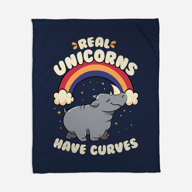 Real Unicorns Have Curves-None-Fleece-Blanket-tobefonseca
