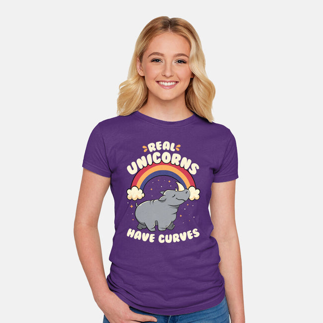 Real Unicorns Have Curves-Womens-Fitted-Tee-tobefonseca