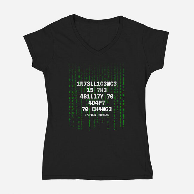 The Ability To Adapt To Change-Womens-V-Neck-Tee-tobefonseca