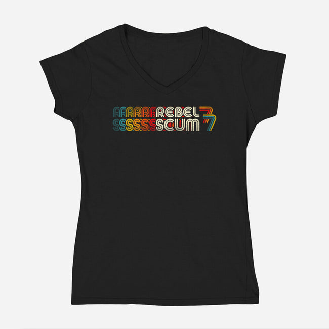 Rebel Scum 77-Womens-V-Neck-Tee-rocketman_art