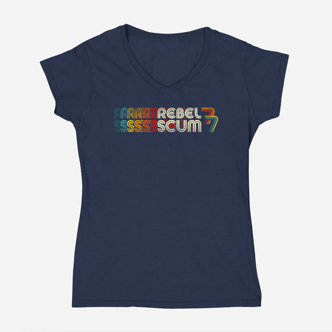 Rebel Scum 77-Womens-V-Neck-Tee-rocketman_art