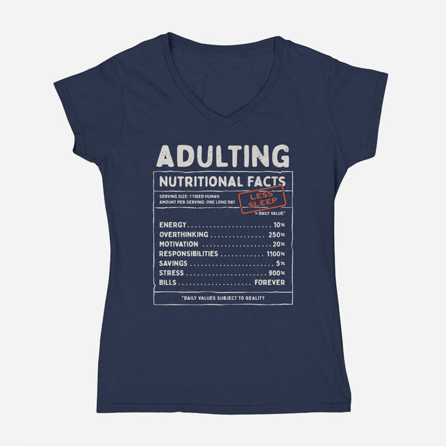 Adulting Facts-Womens-V-Neck-Tee-GODZILLARGE