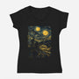 A Starry Night On Tatooine-Womens-V-Neck-Tee-Mattania