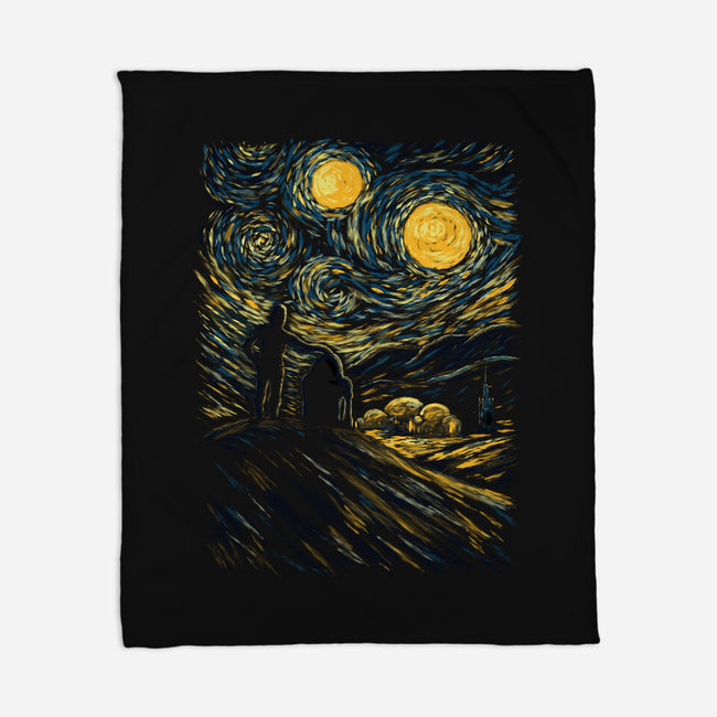 A Starry Night On Tatooine-None-Fleece-Blanket-Mattania