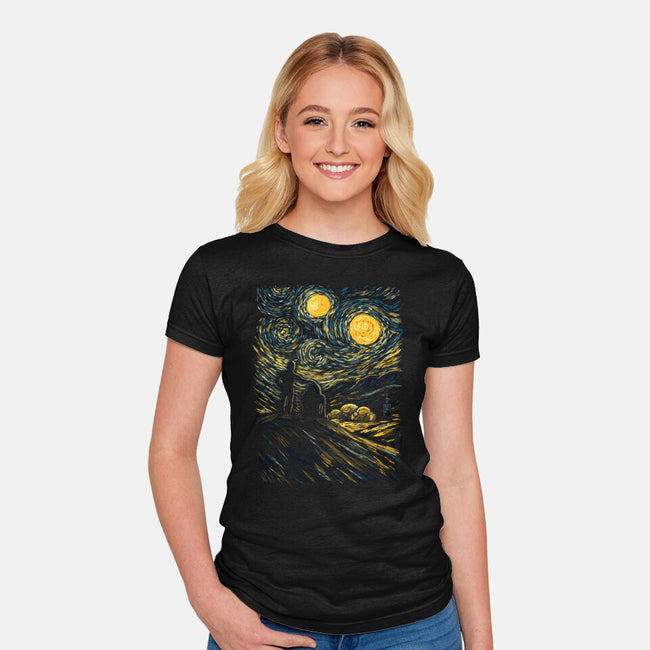 A Starry Night On Tatooine-Womens-Fitted-Tee-Mattania