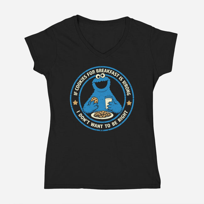 Breakfast Cookies-Womens-V-Neck-Tee-BridgeWalker