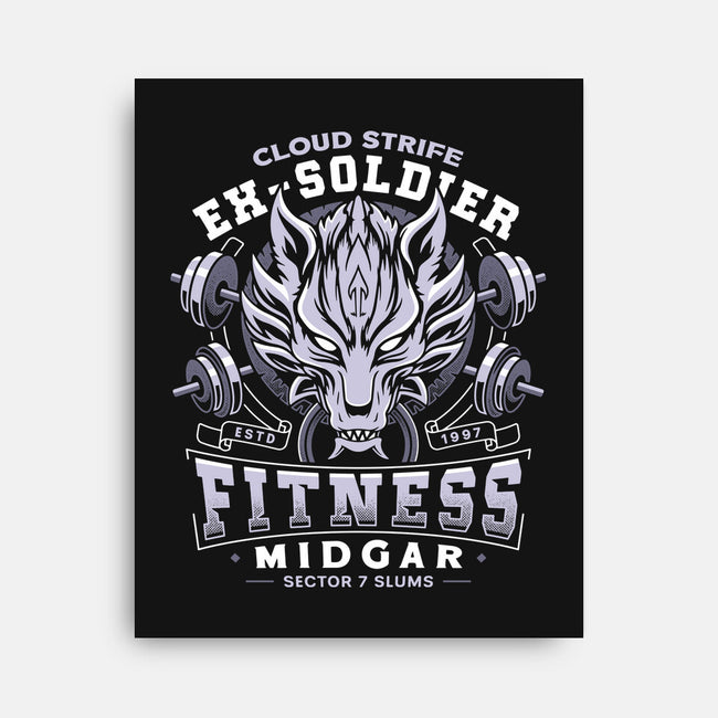 Strife Midgar Fitness Emblem-None-Stretched-Canvas-LAGELANTEE