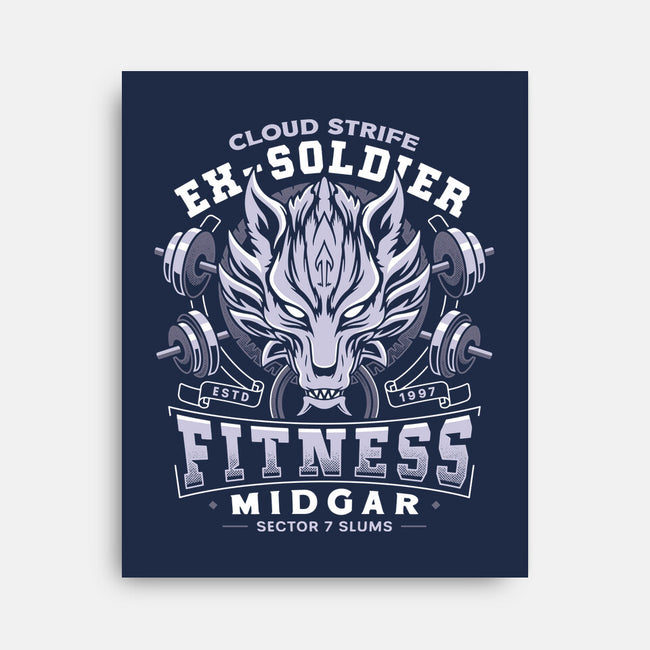 Strife Midgar Fitness Emblem-None-Stretched-Canvas-LAGELANTEE