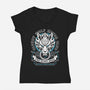 Cloudy Wolf Midgar Motor-Womens-V-Neck-Tee-LAGELANTEE