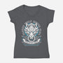 Cloudy Wolf Midgar Motor-Womens-V-Neck-Tee-LAGELANTEE