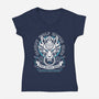 Cloudy Wolf Midgar Motor-Womens-V-Neck-Tee-LAGELANTEE