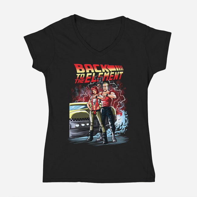 Back To The Element-Womens-V-Neck-Tee-zascanauta