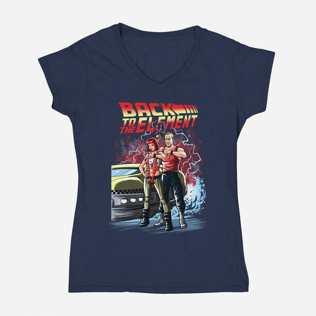 Back To The Element-Womens-V-Neck-Tee-zascanauta