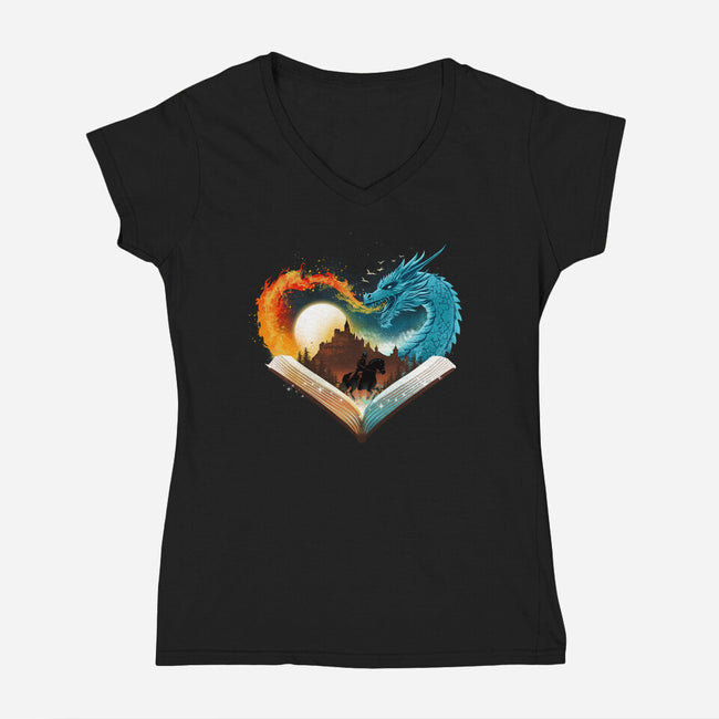 Book Of Brave Heart-Womens-V-Neck-Tee-dandingeroz