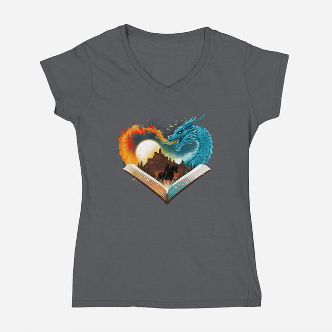 Book Of Brave Heart-Womens-V-Neck-Tee-dandingeroz