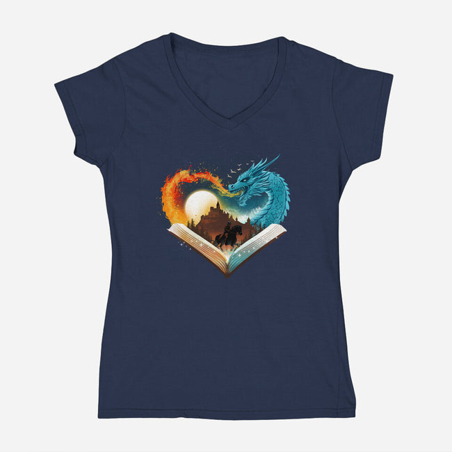 Book Of Brave Heart-Womens-V-Neck-Tee-dandingeroz